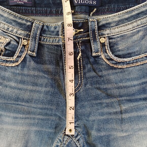 Vigoss Jeans Cropped Capri New York Heritage Fit Stretch Lowrise Size 4 Size 3 - Picture 12 of 13
